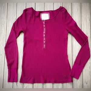 American Eagle Waffle Long-Sleeve Henley Tee